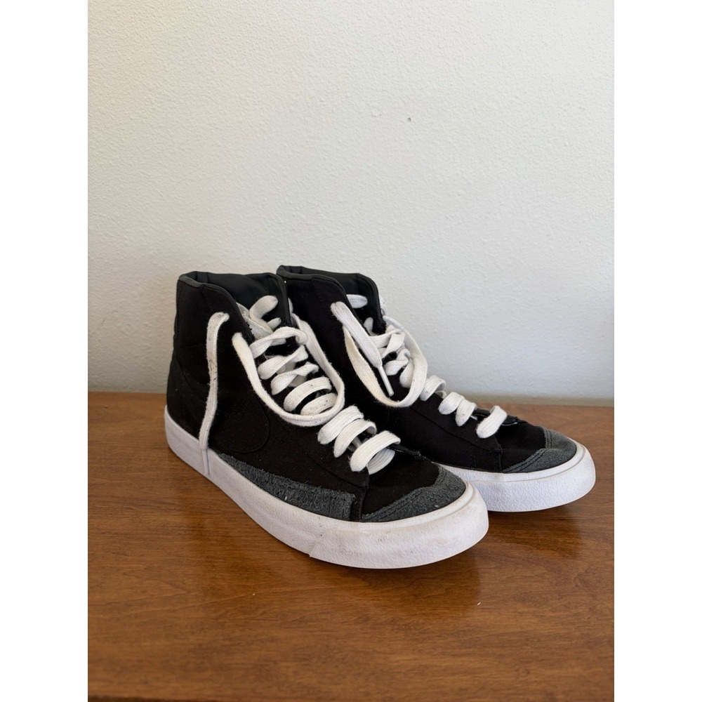 Nike Blazer Hightop Black Canvas  & Grey Suede‎ Accents Vintage 90's M SZ 6
